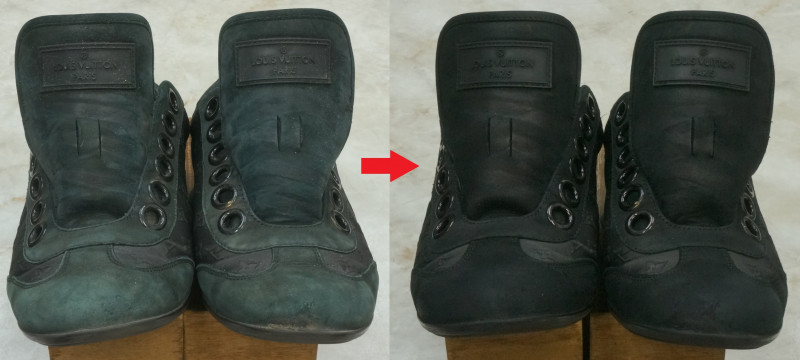 louis vuitton leather sneaker cleaning dye heel replacement 2